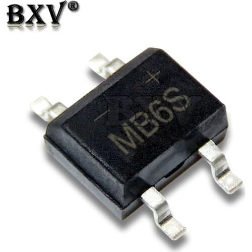 20PCS MB6S SOP-4 0.5A 600V Single Phases Diode Rectifier Bridge SOP