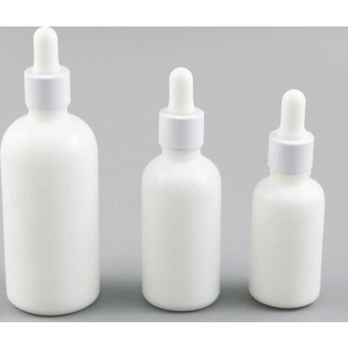 200 x High Quality Refillable Natural White Dropper Bottles 1oz Empty Glass Piepette Dropper Container 30ml 50ml 100ml