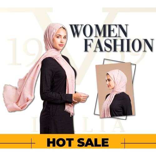 2020 Hot Sale Women 75x200 cm Powder Cotton Shawl Silky Scarf Muslim Hijab Wrap Female Neck Warm Headband Face Mask Lady