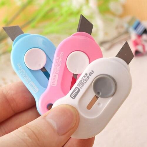 3PCS Cute Solid Color Mini Portable Utility Knife Paper Cutter Cutting Paper Razor Blade Office Stationery Escolar Papelaria