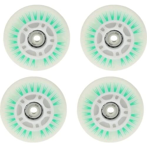 4Pcs 76/80mm Skating LED Luminous Flashing Inline Roller Skates Shoes Wheels