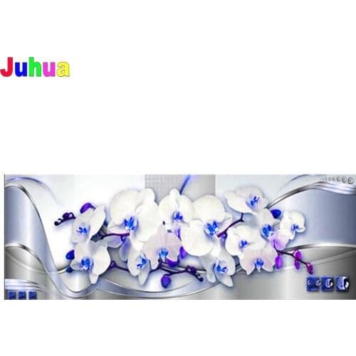 Diamond Embroidery "Blue Orchid flower" Diamond Painting Full Square Round Mosaic Diamond Picture Of Rhinestone home Gift Decor