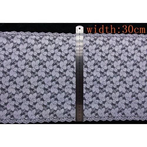 Over size 30cm 3000mm super width lace white DIY garment accessories ornament elastic broaden jacquard lace free shipping