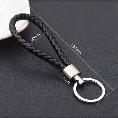 1PC New Unisex Braided Leather Rope Handmade Waven Keychain Leather Key Chain Ring Holder for Car Keyrings Men Women KeyChains