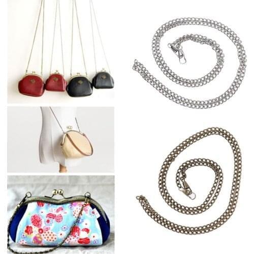 40/60/120cm Metal O Type Bag Chains Women Purse Shoulder Strap for Bags Buckles Chian Replacement Crossbody Bag Straps