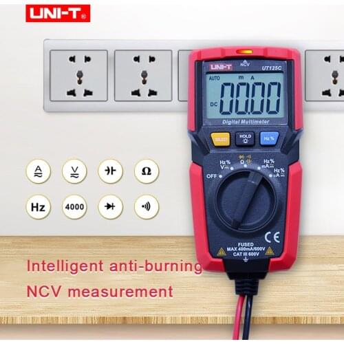 UNI-T UT125C Digital multimeter AC DC voltage current meter Resistance Capacitance Frequency tester NCV Diode test Continuity