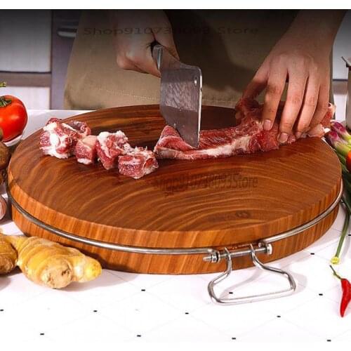 Solid Wood Household Cooking Board, Iron Wood Cutting Board, Mould Proof Corbicula Whole Wood, Round Iron Tree Boar
