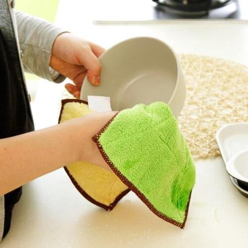 Double-Sided Microfiber Water Absorbent Washing Cloth Lint-free Cloth Thick Washing Towels Kitchen Dishcloths 3 Pieces/Lot