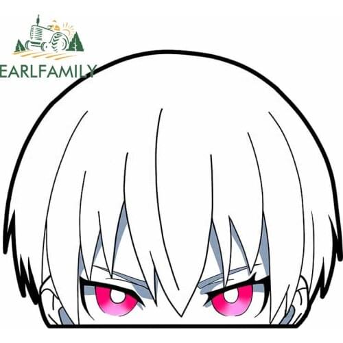 EARLFAMILY 13cm x 11cm For Fire Force Peeker Car Styling Stickers Repair Decal Funny Waterproof Windows Suitable for GTR EVO SX