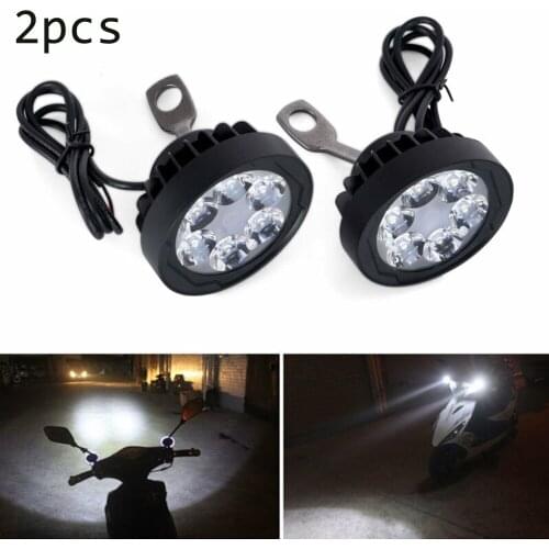 2pcs Set Motorcycle Headlight Fog Driving Lights Front Head Lamp 9 LED 12V-85V