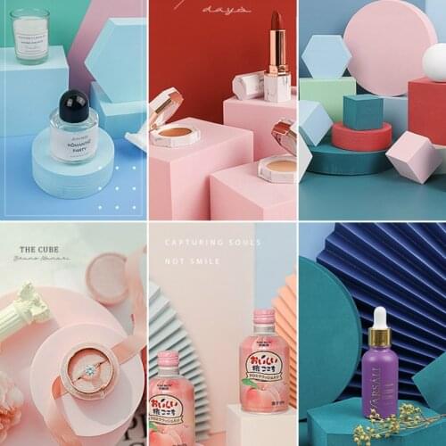 Cube Photographic Prop Ins Wind Net Red White Geometric Stereo Shooting Props Posing Ornaments Photography Table B