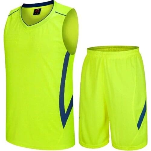 Hot sale polyester men basketball jerseys set breathable training tracksuit plus size high quality sports jersey suit S-4XL