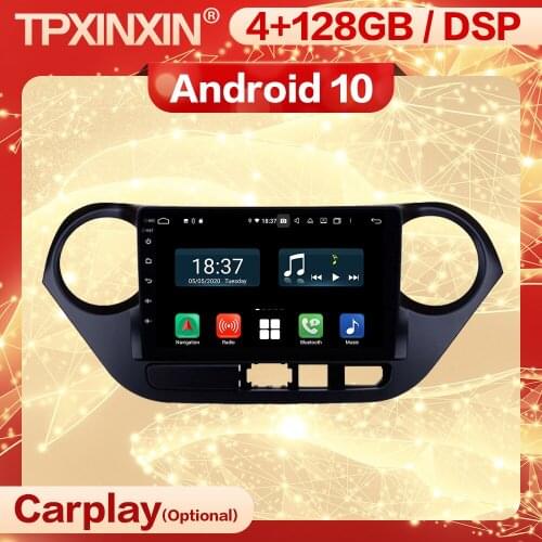 4+128G Carplay 2 Din Android 10 Screen Multimedia Stereo Receiver For Hyundai Grand I10 2018 2019 Radio Audio Player Head Unit