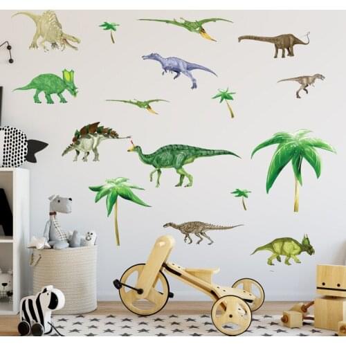 Jurassic Dinosaur wall sticker PVC Material DIY Dinosaur wall decals For Kids room bedroom kindergarten wall decor sticker
