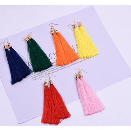 2018 new tassel pendant earrings 13 color retro tassel earrings long paragraph pendant earrings female models free shipping