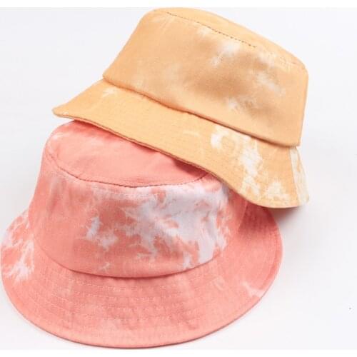 New Women Bucket Hat Casual Fashion Denim Tie-dyeing Cotton Cap Outdoor Panama Sunscreen Caps Men Visor Fisherman Hat Unisex