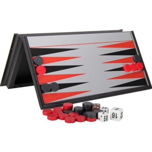 Portable Folding Travel Games Chess Checkers Magnetic Backgammon Set Board Outdoor Family Party Game Plastic
