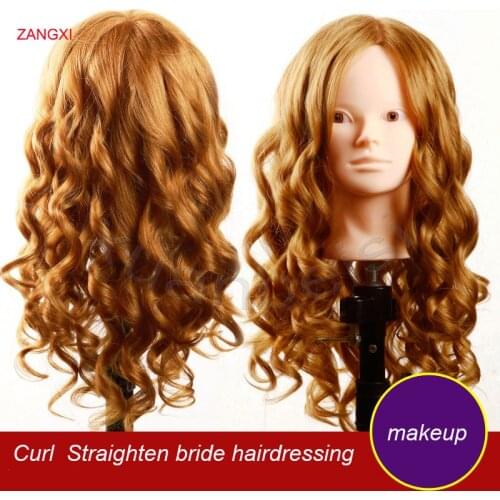 Professional 80% Human Hair Tete Training Head For Practise Braid Hairstyle Cosmetology Manikin Head Manny quinn! Head With Hair