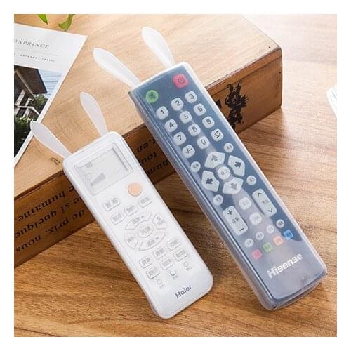 Wonderlife Transparent Silicone Remote Control Protective Cover Rabbit Air Conditioning TV Remote Control Set Dust Cover