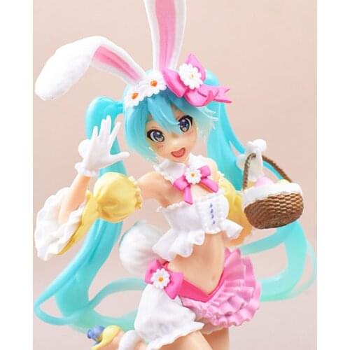 Miku Pink Sakura figure toys dolls flower Hatsune Cute Girl cake Decoration Doll Model Toy kids birthday
