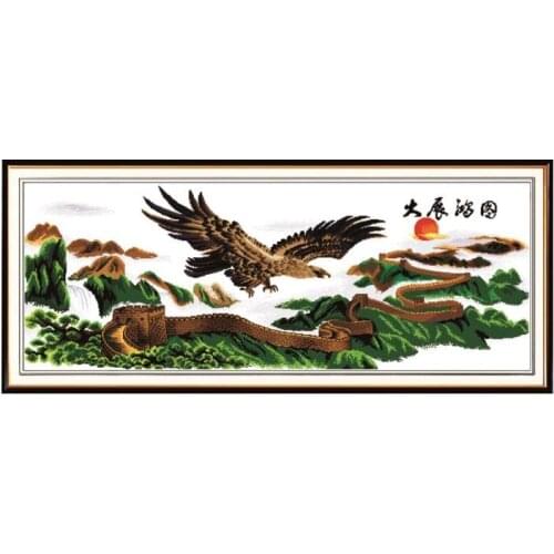 Carry out grand plans (3) cross stitch kit eagle fly 14ct 11ct count print canvas stitching embroidery DIY handmade needlework