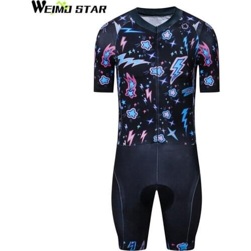 Weimostar Triathlon Cycling Jersey Men Pro Team One-piece 4D Pad Cycling Skinsuit Road MTB Bike Jersey Downhill Cycling Clothing