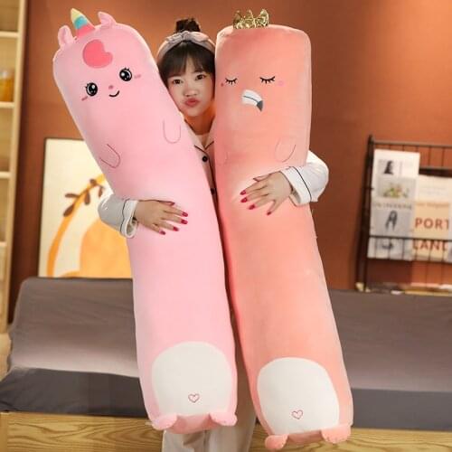 1pc 70-130cm Long Fruits Plush Pillow Stuffed Unicorn Dinosaur Cactus Carrot Toys for Children Kids Doll Lovely Bed Decor Gift