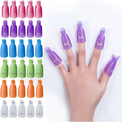 10pcs Gel Remover Wraps Plastic Nail Polish Remover Clip Nail Art Soak Off Cap Manicure Tools Nail Degreaser Gel Polish Removal