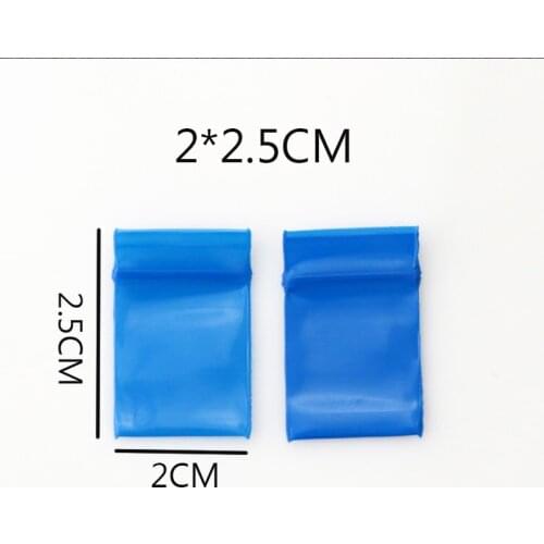 100pcs/lot High Quality 2x2.5cm Blue Color Plastic Bags Clear Ziplock Reclosable Pouches Packing Gifts Bag