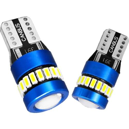 2Pcs Car Light Super Bright LED T10 Light License Plate Door Lamp With Lens