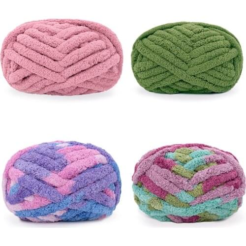 220g/roll Chenille Yarn Chunky Bluky Thick Crochet Thread Super Soft Velvet Knitting for Dog Blanket Cat Bed Winter Hat Sofa Pad