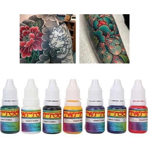 7 Colors 10ml Professional Semi-permanent Safe Tattoo Pigment Beauty Makeup Art Microblading Tattoo Ink Supplies For Beginners