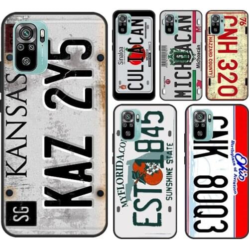 Retro License Plate Number Case For Xiaomi Redmi Note 10 9 8 Pro 9S 8T Soft Cover For Redmi 9 9A 9C 9T 8A K40 Funda