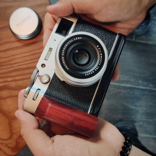 Wood Hand Grip Quick Release L Plate Bracket For Fuji X100V Fujifilm X-100V