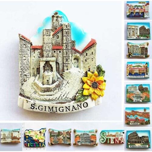 Italie Fridge Magnets Italy Rome Sicilia Siena Florence Colosseo Tourism Refrigerator Magnets Souvenir Home Kitchen Decoration