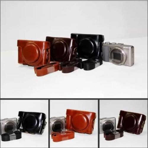 Leather Camera Case Cover Bag Camera strap for Sony HX60 HV50 HX30 DSC-HX60 DSC-HX50V DSC Camera Bag