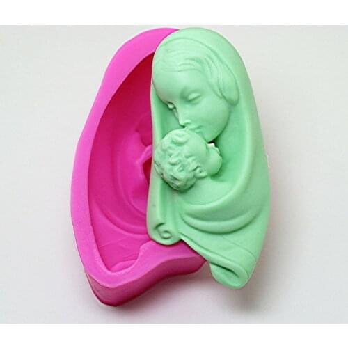 Mother loves baby handmade silicone Mold for handmade soap making Resin Craft Mold