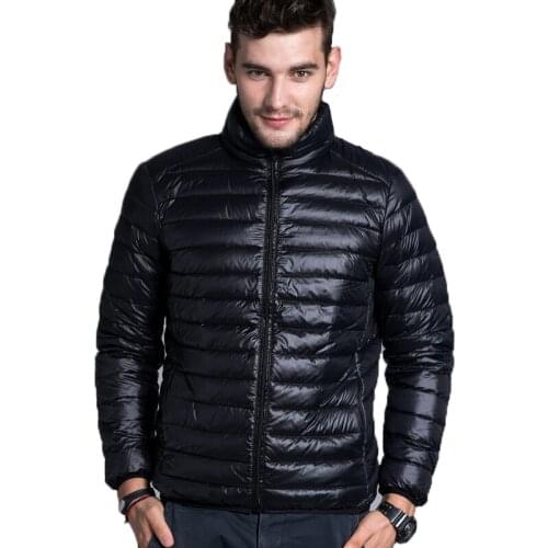 Men Warm Jackets Solid Thin Breathable Winter Jacket Mens Outwear Coat Lightweight Parka Plus Size XXXL HombreJaqueta