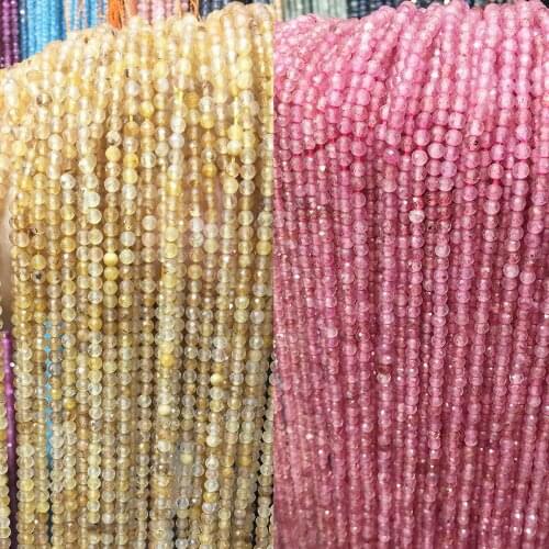 Natural Blonde Crystal Faceted Beads Charm Sliced Strawberry Crystal Small Beads DIY Jewelry Making Bracelets Necklaces 16 Inch
