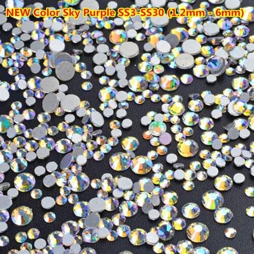 2018 New Color 1440pcs 1.2mm-6mm Nail Rhinestones Crystal Starry Sky Colorful Flatback Diamond SS3-30 Mixed Nail Art Decorations