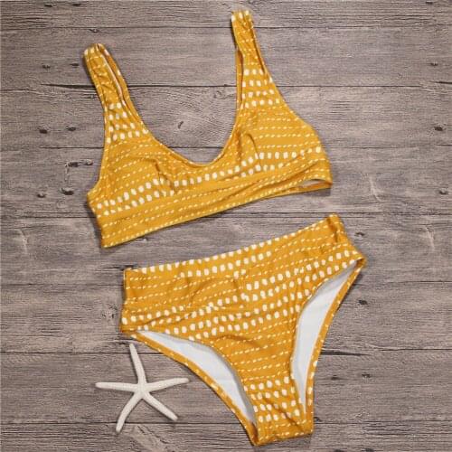 Solid Yellow Bikini Push Up Swimwear Womens Swimsuits Sexy Thong Bikinis Sport Vest Biquini Womens Swimming Suit Beach Bathers