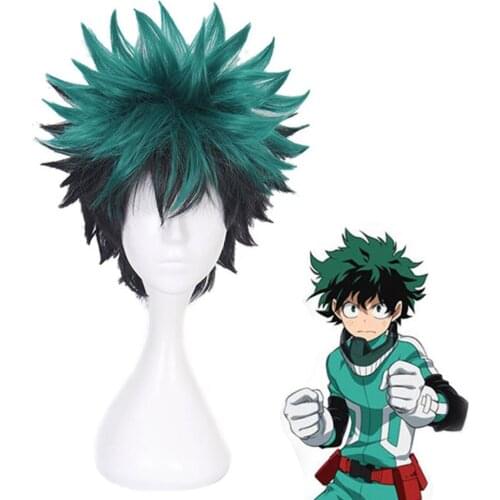 Anime My Hero Academia Cosplay Wig Izuku Midoriya Wig Boku No Hero Academia/Academy Cosplay Hair Izuku Midoriya Deku Wig Hairnet