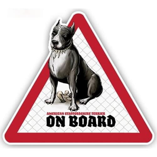 Personality Stafford Dog Car Stickers Dog on Board Decals Pet Dog Decal Dog Warning Sign Funny Stickers Apply To Car Window