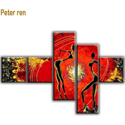 Peter ren diamond painting cross stitch Round/Square Mosaic Rhinestone Full diamond embroidery "Five jointed abstract figures"