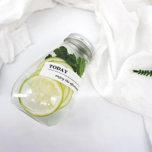 10pcs Net red PET plastic cold drink juice coffee milk tea yogurt beverage bottles party favors packaging drinking cup with lid