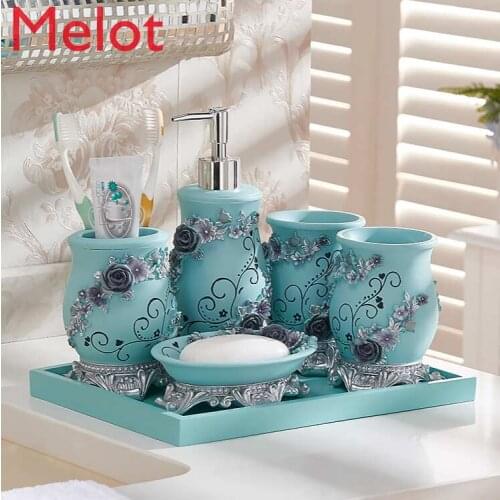 Simple Five-Piece Bathroom Set Washing Set Bathroom Bathroom Supplies Tooth Glass Suit Tooth Cup Bathroom Decoration