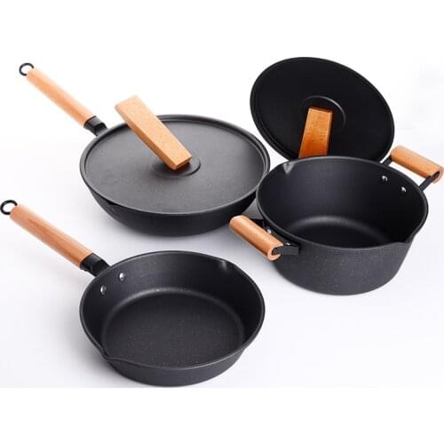 Factory direct sale hand-forged iron pan, pure iron, uncoated ancient method iron pan, three-piece gift set, pot customization