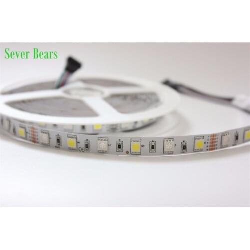 IP20 LED Strip SMD 5050 RGBW 12V flexible light RGB+White / Warm White colorful strip lighting,5m 300LEDs 60Leds/m,5m/lot