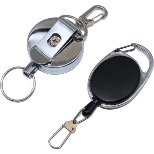 1 pcs Telescopic Keychain Creative Adjustable Buckle Keyring Anti-lost aAti-theft Wire Rope Buckle Outdoor Tool Spring Keys Ring