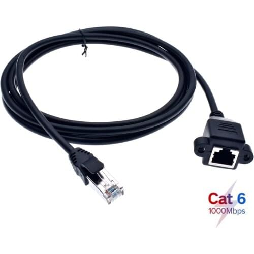 Cat6 Ethernet Extension Cable RJ45 Cat6 Male to Female Screw Panel Mount holes Ethernet Lan Network Cable 0.3m/0.5m/1m/2m/3m/5m